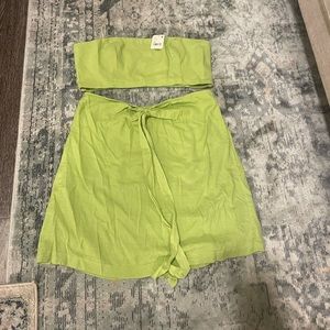 Free people green skirt set XL NWT
